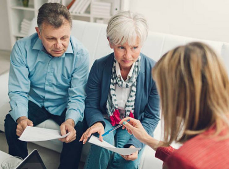 Older couple getting advice